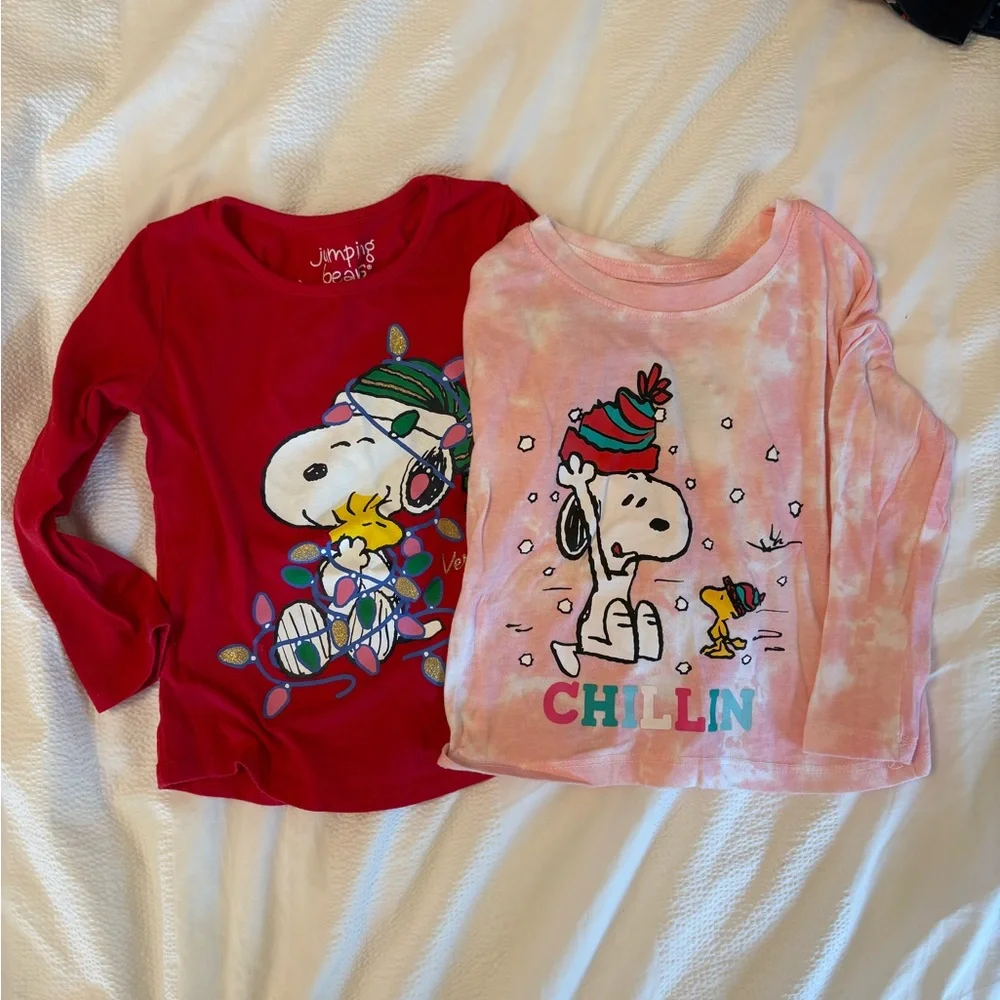 Two Kids' Snoopy Long-Sleeve Top - Christmas / Holiday